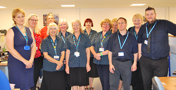 The clinic prep team in the newly reburbished health records area