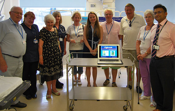 Cardiology Consultant, Dr Nikhil Patel (first right) with Cardiology staff and open day visitors