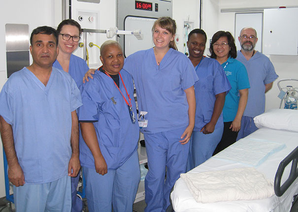 Endoscopy team in mobile unit at Conquest Hospital