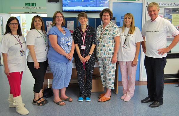 Eastbourne DGH staff with Hazel Tonge, Deputy Director of Nursing, Alice Webster, Director of Nursing and Adrian Bull, Chief Executive.