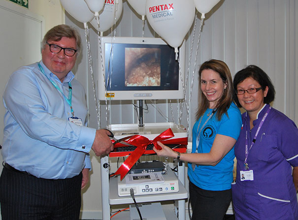 Trust Chairman David Clayton-Smith with Anita Smith Consultant Speech and Language Therapist, Matron Chin Barton