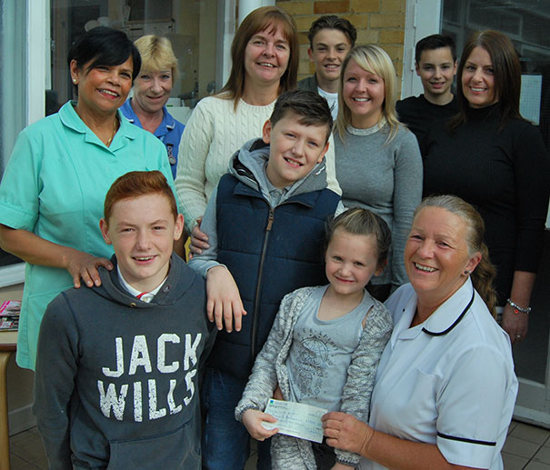 Friends and Family of Lee Brazier with Nurses and Therapists of the Irvine Unit