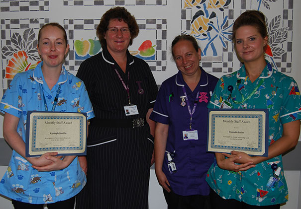 Kayleigh Beattie - Staff Nurse, Alice Webster - Director of Nursing, Nicola Dean – Ward Matron and Danielle Baker - HCA