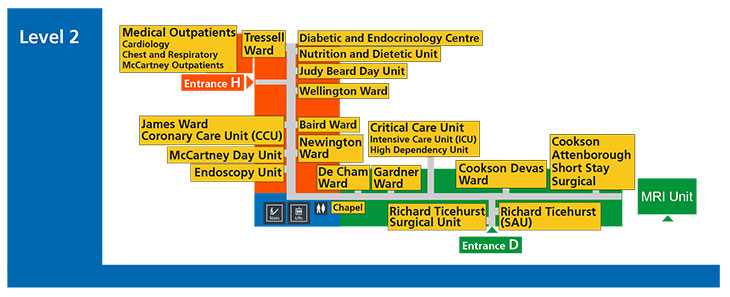Conquest Hospital Level 2 - map