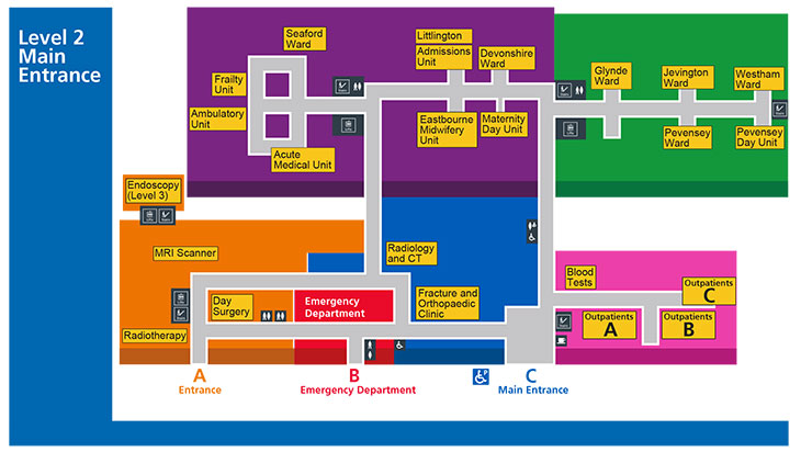 Eastbourne DGH Level 2 - map