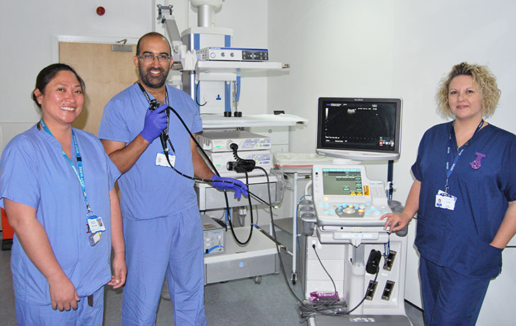 Dr Neel Sharma Consultant in Respiratory Medicine (centre) with some of the clinical team