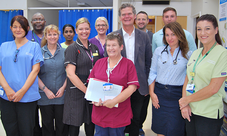 Local MP, Stephen Lloyd with some of the Emergency Department team