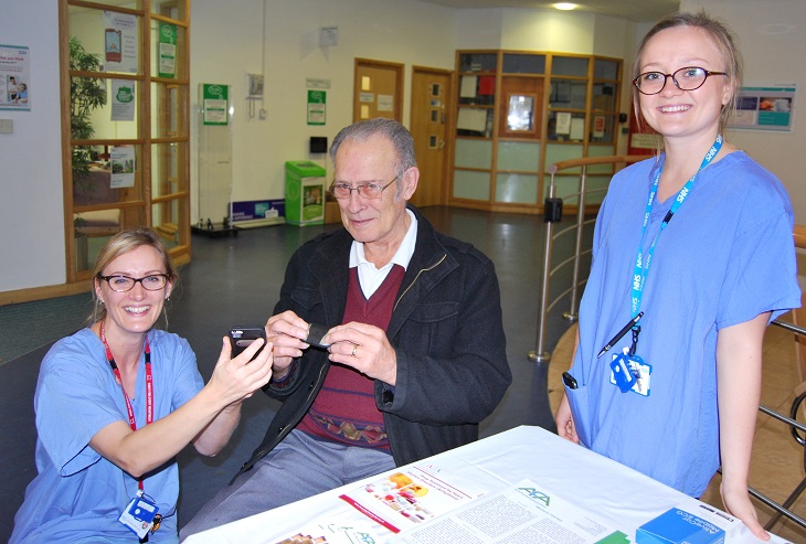 Cardiac Physiologist Sarah Anderson, George Mills from Uckfield and Beth Jones