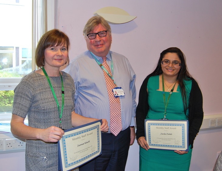 Iwona Ward and Janki Patel with the Chairman, David Clayton-Smith.