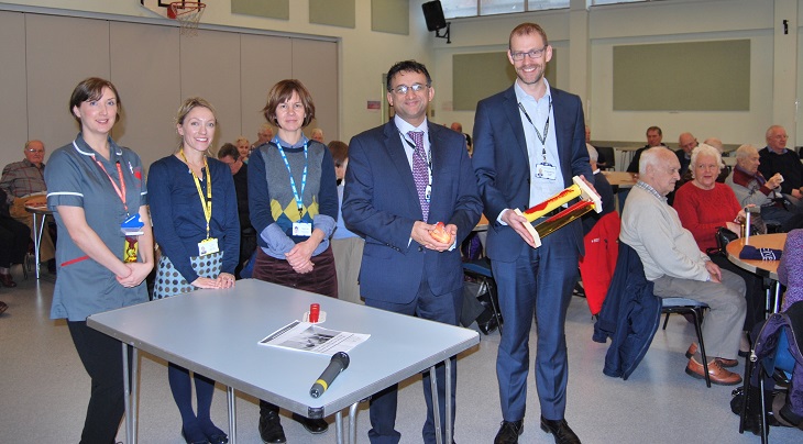 Cardiac Rehabilitation Nurse Holly Ward Lead, Dr Charlotte Harrison, Heart Failure and Devices Nurse Specialists Jacqueline Hunt with Cardiology Consultant Professor Nikhil Patel, Heart Failure Consultant Dr Andrew Marshall