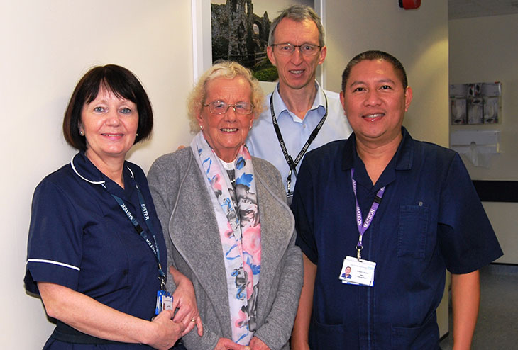 Sister Janice Talent, Doreen Payne, Dr Richard Grace and Matron Art Lazaro