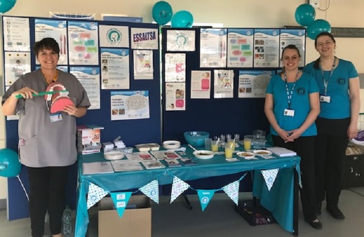 Tracey Peter with Speech and Languague Therapists at Conquest Hospital