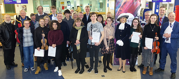 Honorary Musicians in Residence with the High Sheriff of East Sussex Mrs Maureen Chowen and Chief Executive Dr Adrian Bull