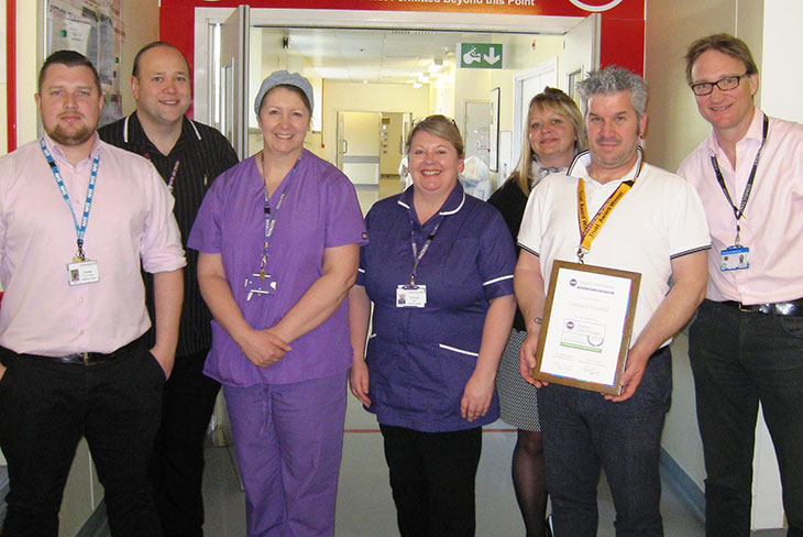 Mr Guy Selmon Orthopaedic Consultant (first right) with some of the Orthopaedic team