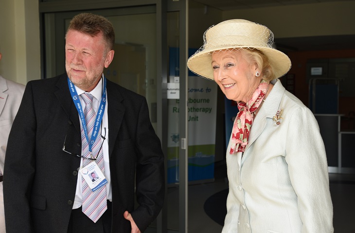 Her Royal Highness Princess Alexandra with Harry Walmsley Chairman of the Friends of Eastbourne Hospital