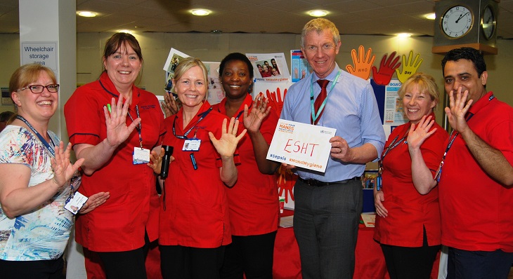 Eastbourne DGH Infection Prevention and Control team with Dr Adrian Bull