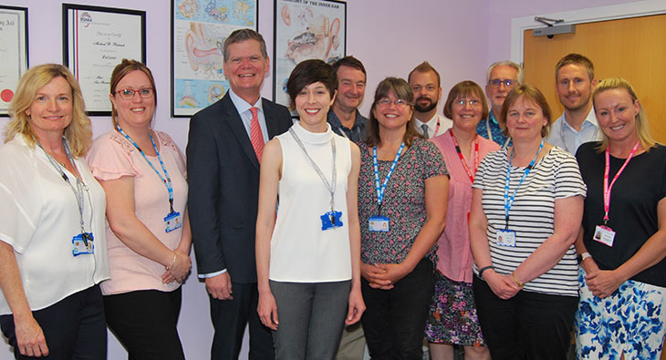 Eastbourne MP, Stephen Lloyd with the Audiology team