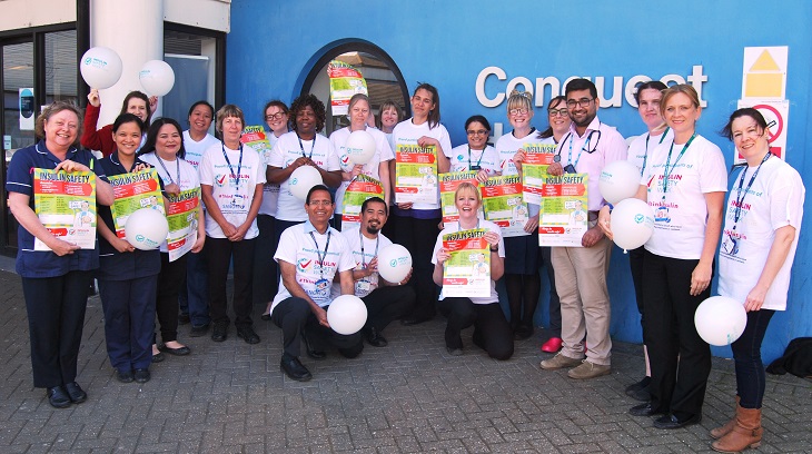 Specialist Diabetes Team with clinical staff at Conquest Hospital 