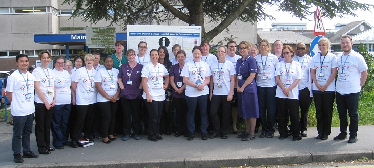 Specialist Diabetes Team with clinical staff at Eastbourne DGH
