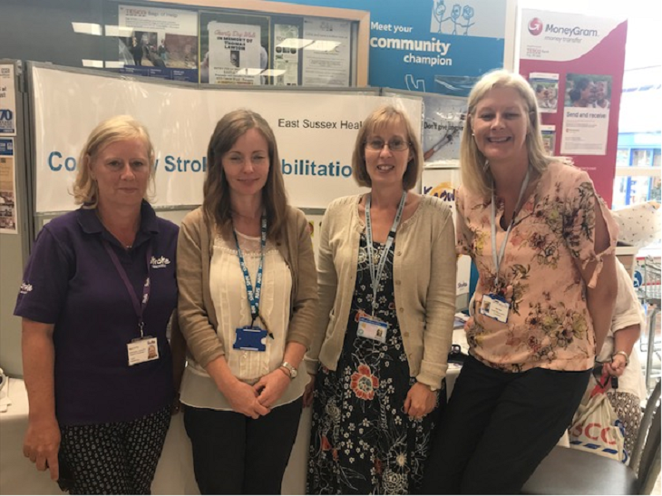 Marie White from the Stroke Association, Lucy Cheshire Rehab support Worker, Jayne Harris Senior Stroke Nurse and Dee Kent Rehab support worker, all from the Community Stroke Rehab Team, based at the Irvine Unit.
