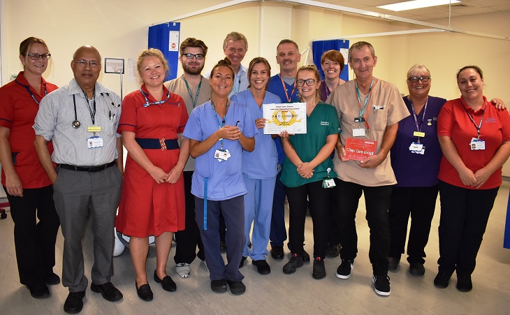 Emergency Department at Conquest Hospital receives Clean Care Award from Chief Executive Adrian Bull 