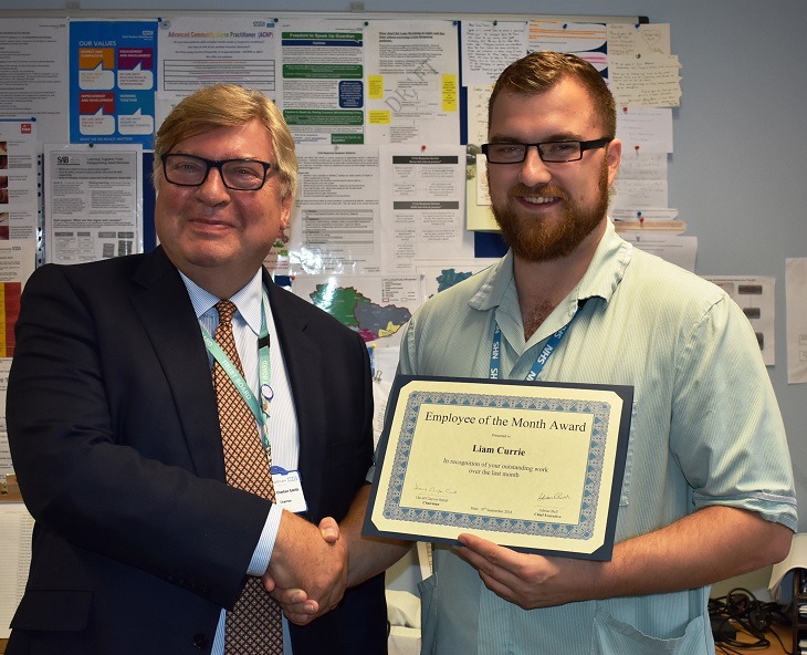 Liam Currie with Chairman, David Clayton-Smith