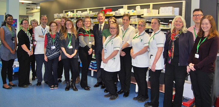 Stephen Lloyd with pharmacy department team