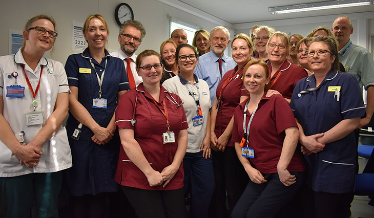 Jeremy Corbyn and Peter Chowney with Community Teams