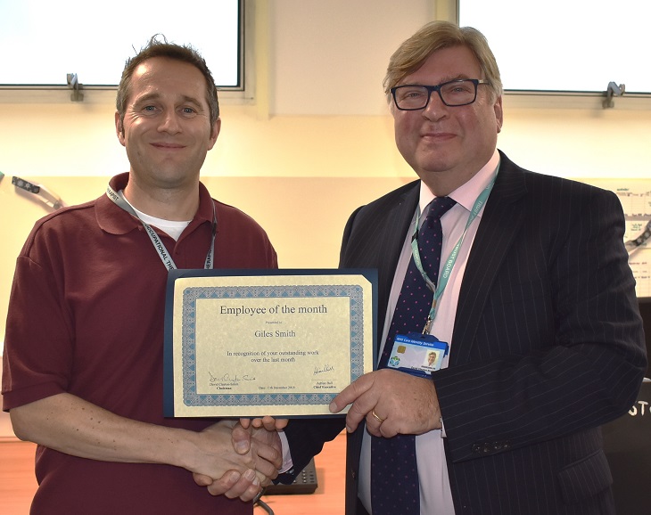 Giles Smith with the Chairman David Clayton-Smith