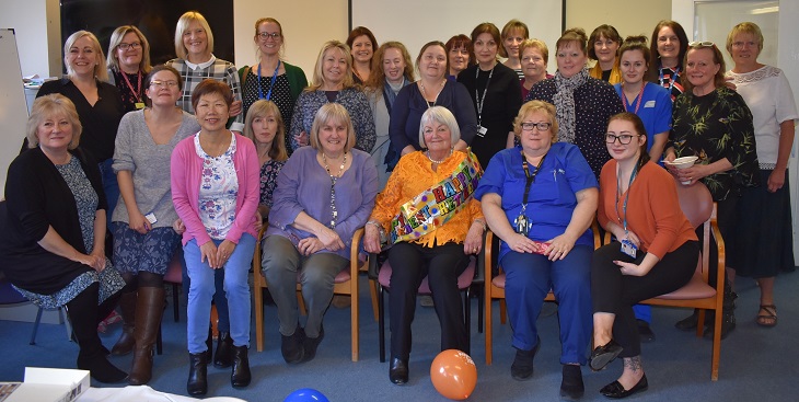 Gina Moulding with the Midwifery team 