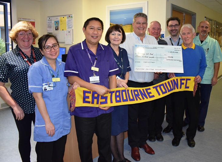 Eastbourne Town Football Club members with the Pevensey ward team 