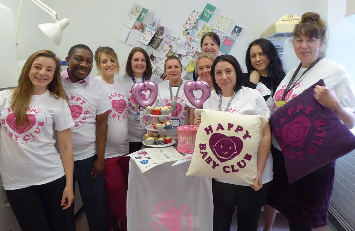 Maternity team launching the Happy Baby club. 