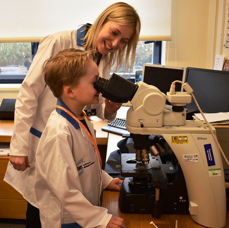 Kyan with Claire Barnes, Transfusion Practitioner