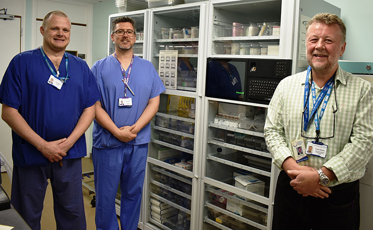 Tim Coombes - PACU Practitioner, Keith Talbot - Charge Nurse PACU and Harry Walmsley - Chair of the Friends of Eastbourne Hospital 