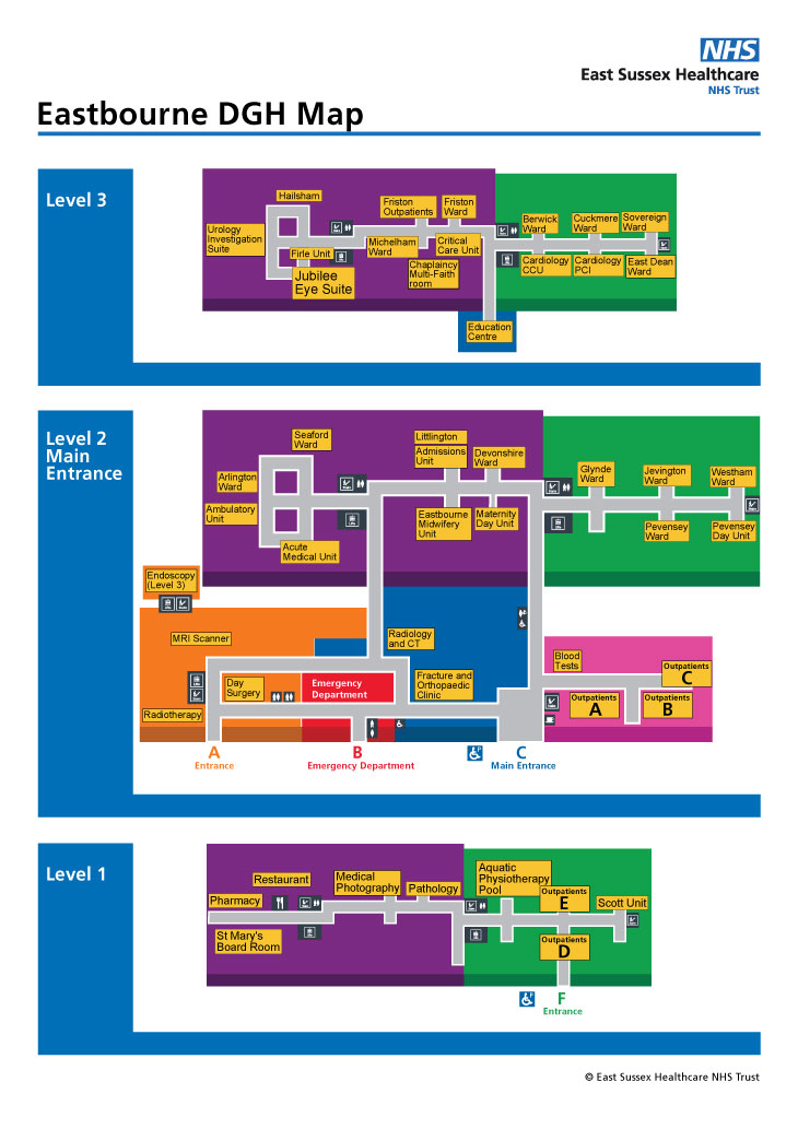 Map of Eastbourne DGH