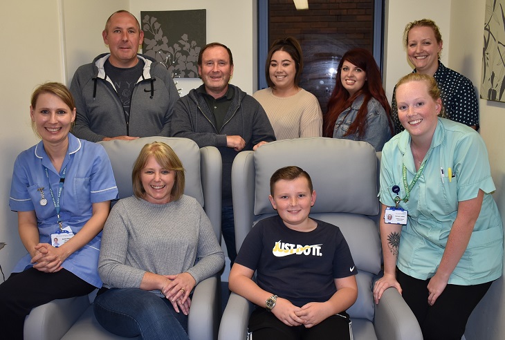 Berwick ward team with Michelle Lewis and her family