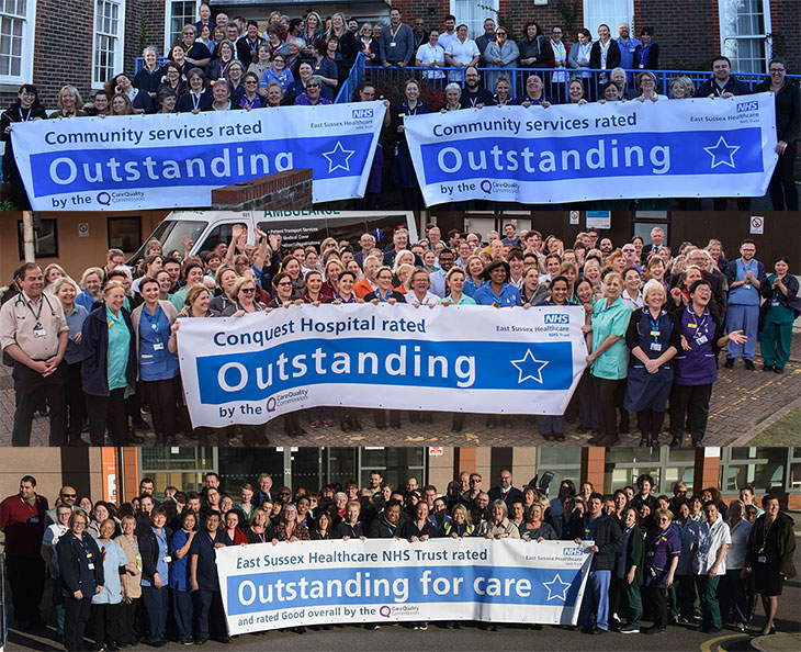 Trust staff celebrating their achievement