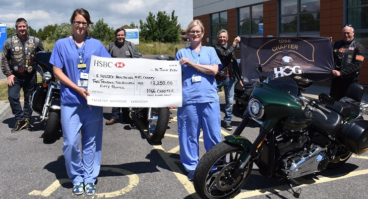 1066 Chapter Harley Owners Group with Sister Justine Denman and Staff Nurse Jane Parsons