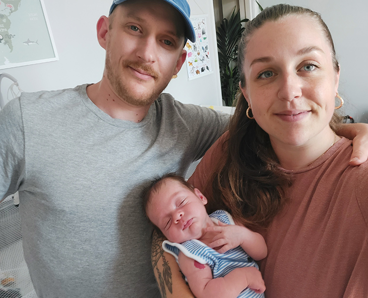 Baby Ottilie Jaye Tuson with Mum, Emily Lawrence and Dad, Matthew Tuson