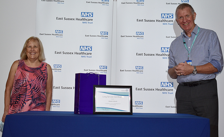 Amanda Edwards with Chief Executive Dr Adrian Bull