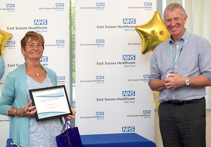 Janice Whiteman with Chief Executive Dr Adrian Bull