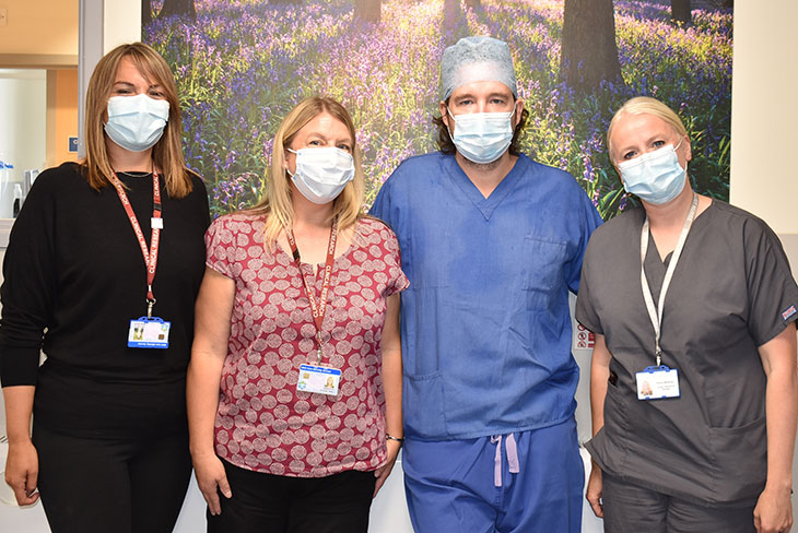 Penny Boxall - Clinical Research Co-ordinator, Jo-Anne Taylor - Senior Research Nurse, Mr James A Moore - Consultant Urological Surgeon, Penny Whitling - Urology Clinical Nurse Specialist