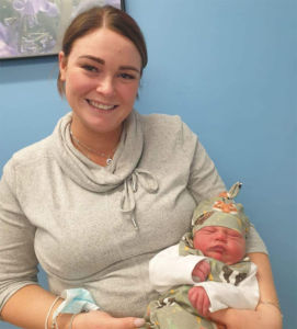 Baby Hudson with Mum Hayley