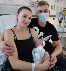 Baby Rudy with Mum Lucy and Dad Jay