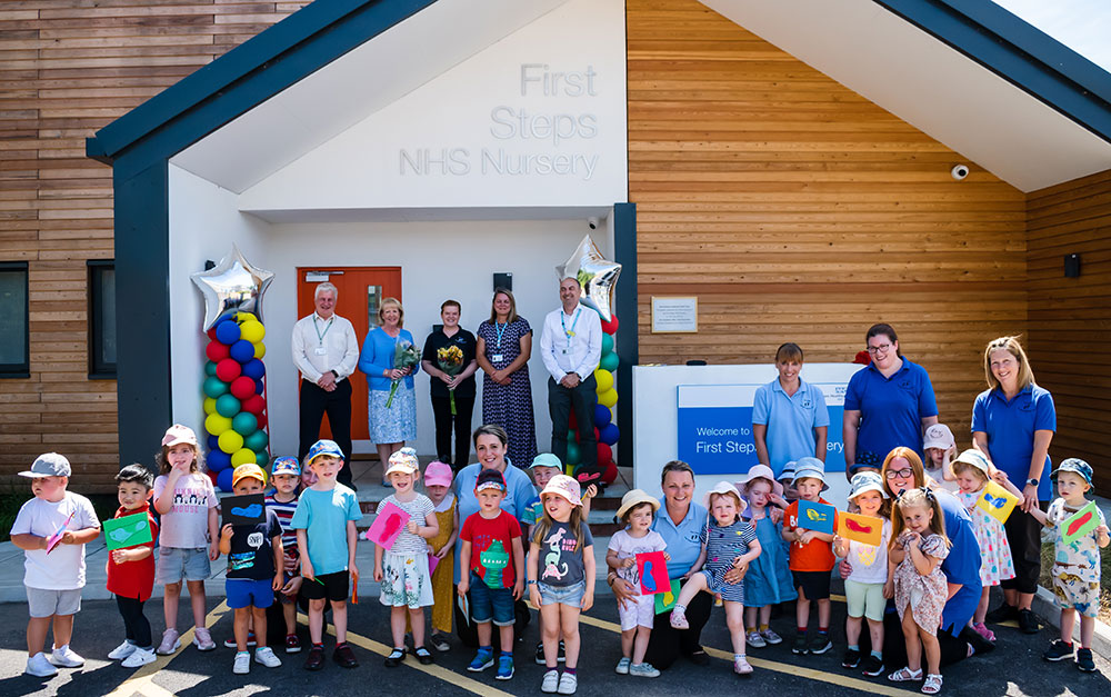 Children from the nursery celebrating the official opening