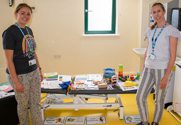 Laura Russell - Specialist Paediatric Occupational Therapist and Kathleen Hicks - Specialist Paediatric Occupational Therapist in one of the new rooms