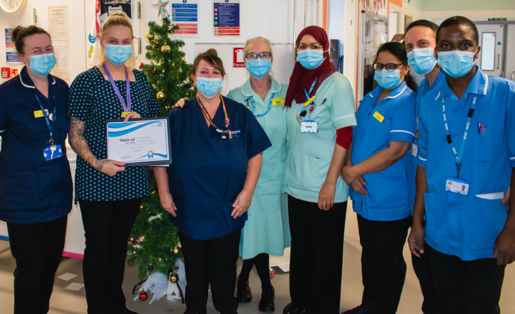 Felicity Parsons and the team from DeCham Ward who nominated her