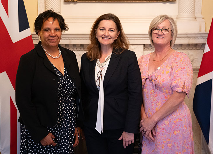 Brenda Lynes, Director of Midwifery, Caroline Ansell MP for Eastbourne and Willingdon, Alison Newby, Head of Midwifery