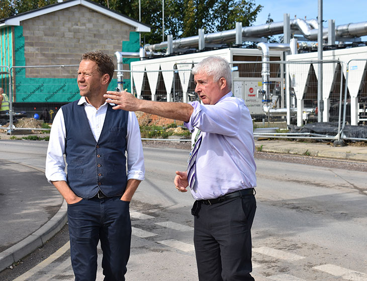 Lord Markham being shown the site by Chris Hodgson