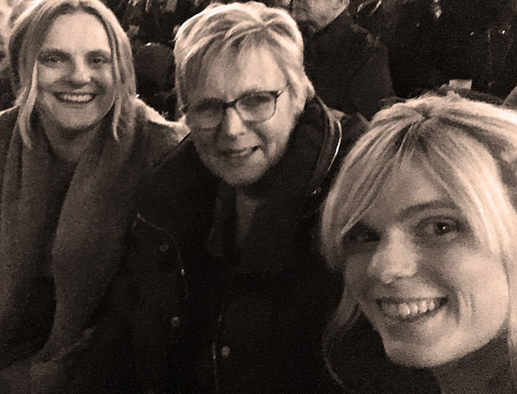 Victoria Brownbill with her mum and sister